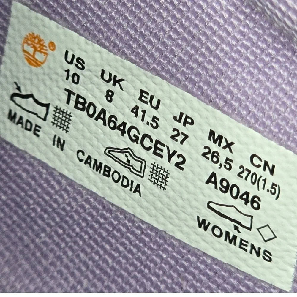 NEW Timberland Laurel Women's Purple/‎ Lilac Platform Canvas Sneakers Size 10